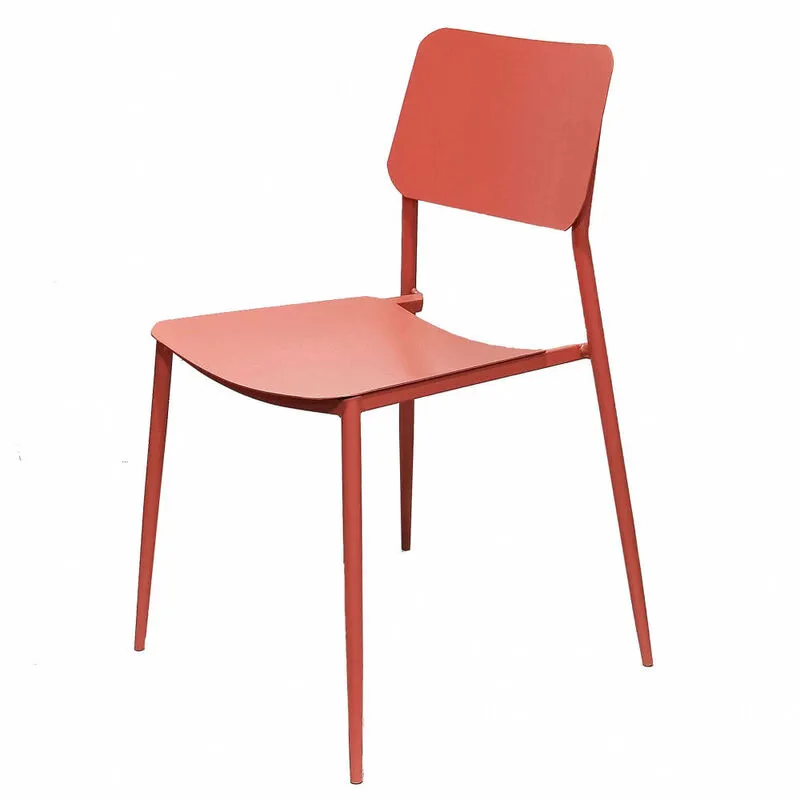 Giordanoshop - Sedia da Giardino Vega Impilabile 42x53x80 h cm in Acciaio Rosso