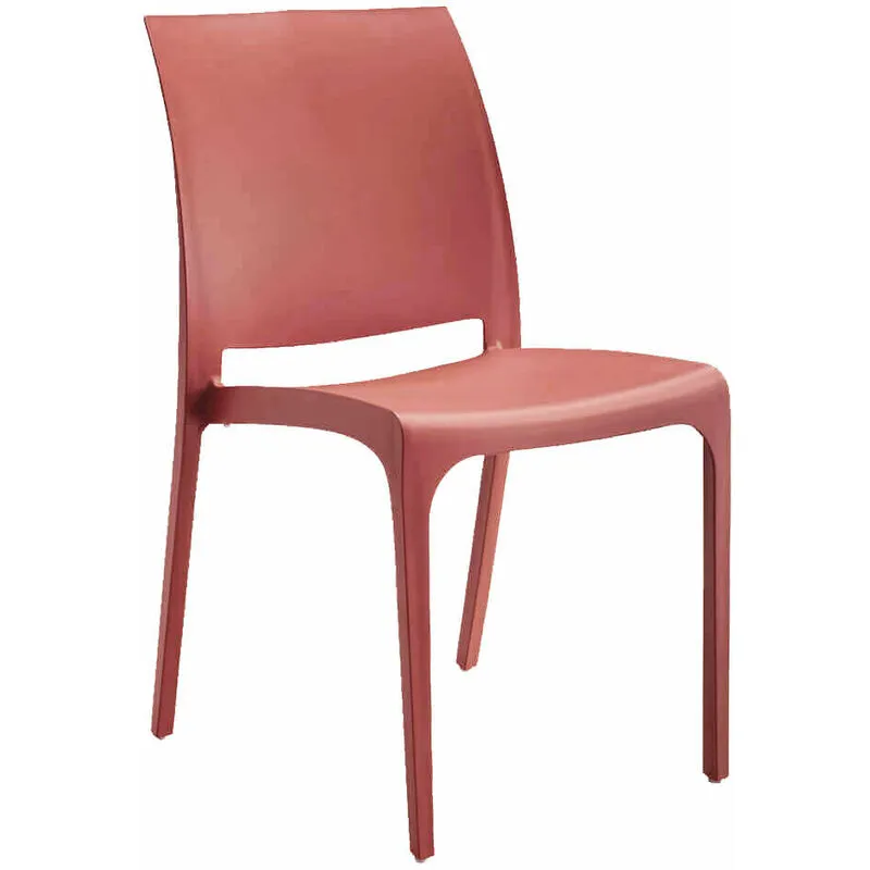 Sedia da Giardino Volga 46x54x80 h cm in Polipropilene Rosso