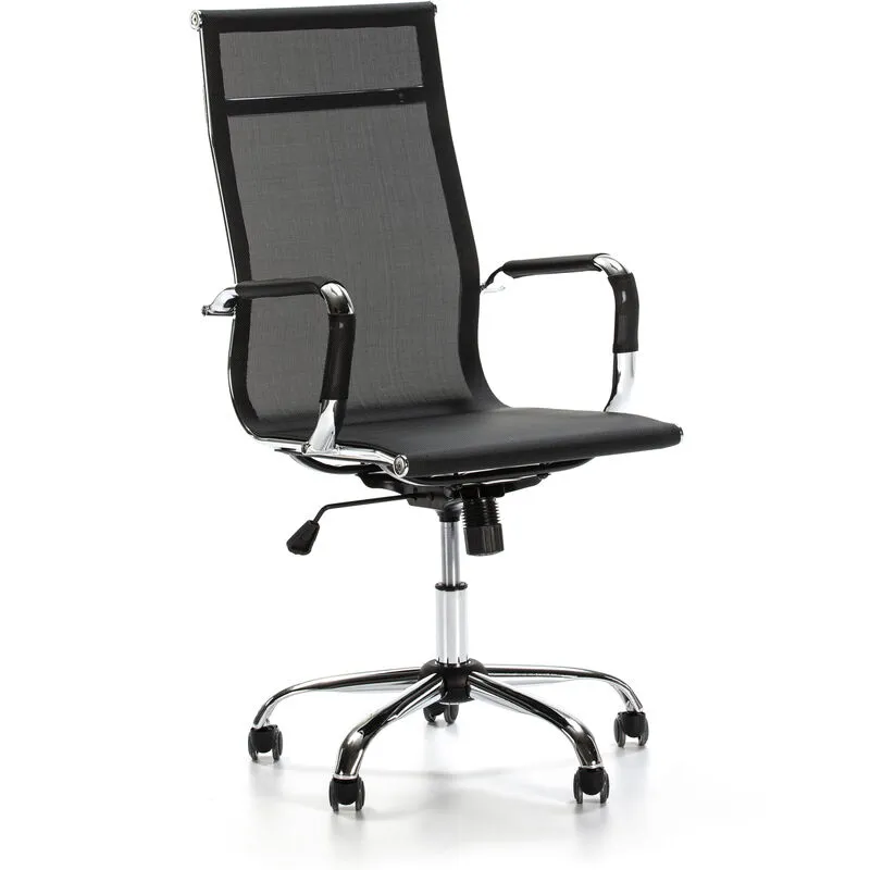 Vs Venta-stock - Sedia da ufficio reclinabile sottile, tessuto traspirante, sedia direzionale con poggiatesta, regolabile in altezza, design