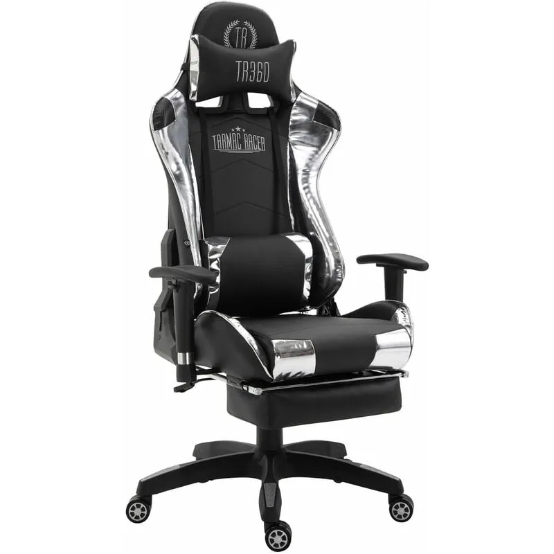  - Sedia gaming ufficio Turbo bianco/nero Finta pelle (metallizzata)