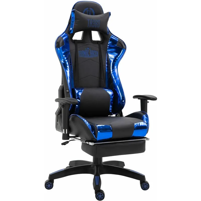  - Sedia gaming ufficio Turbo Nero/blu Finta pelle (metallizzata)