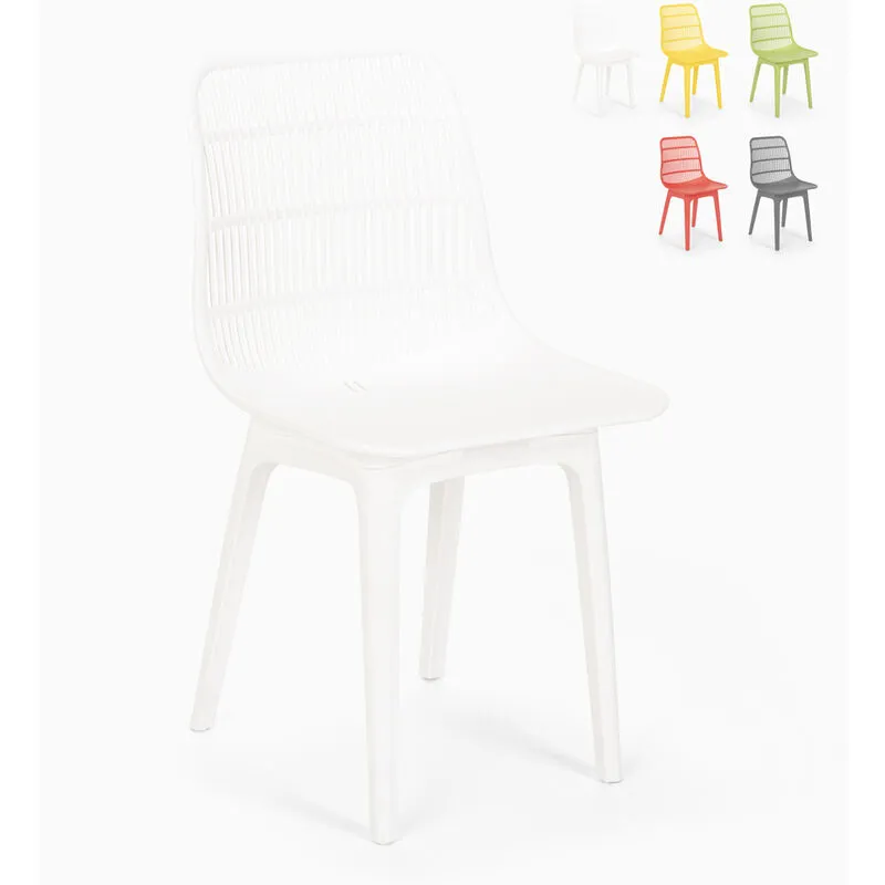 Ahd Amazing Home Design - Sedia in polipropilene per cucina bar ristorante giardino moderno Bluetit Colore: Bianco