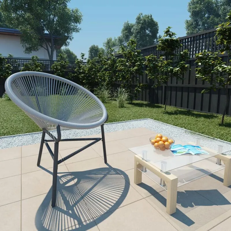 Sedia Acapulco da Giardino in Polyrattan Grigia Vidaxl 83557