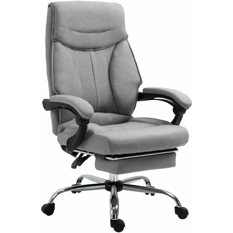 Giordanoshop - Sedia Poltrona Presidenziale da Ufficio 67,5x66x115-125 cm in Tessuto Grigio