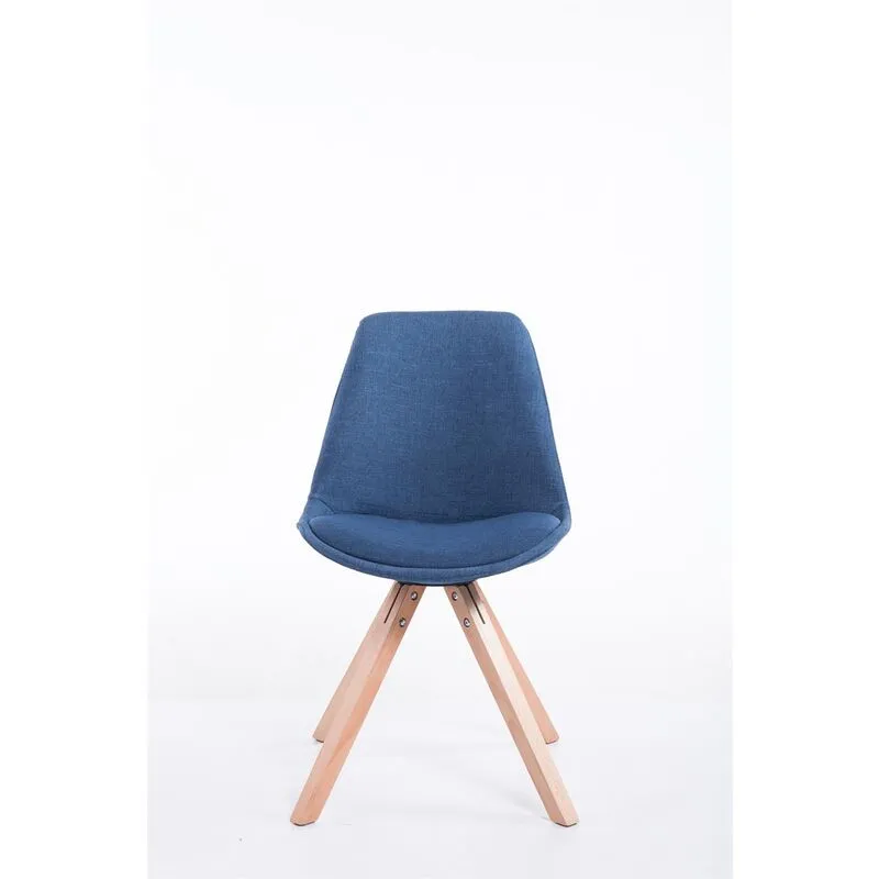  - Sedia moderna da pranzo gambe in legno quadrate e seduta in tessuto vari colori colore : blu