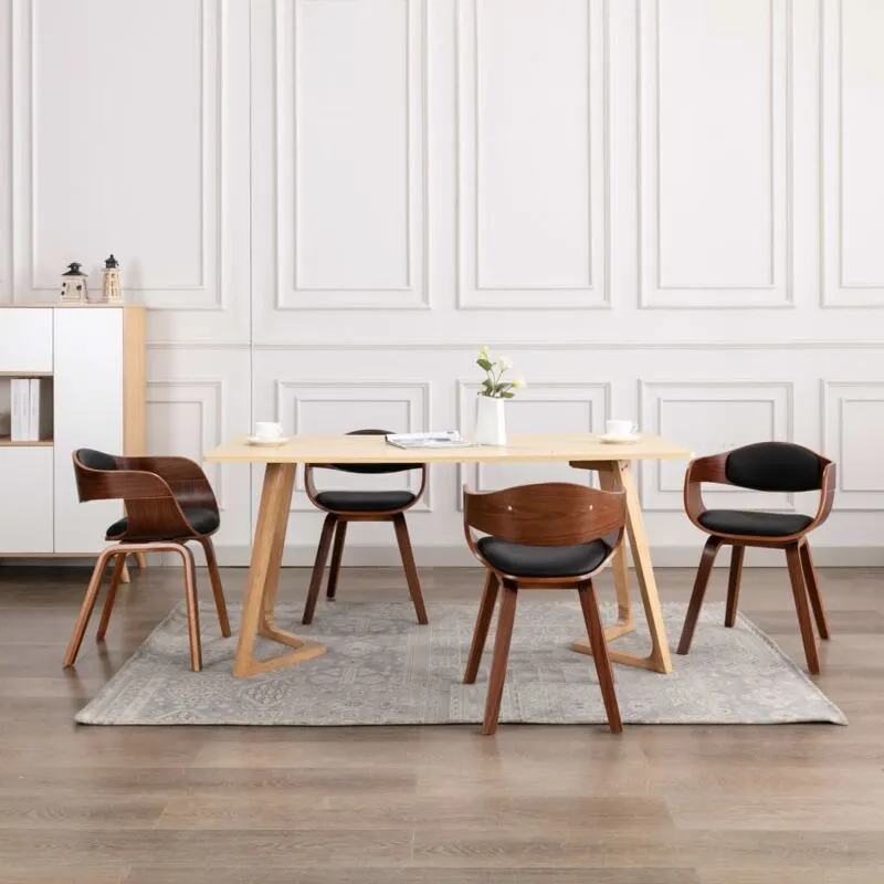 4 pz Sedie da Pranzo, Sedie da Cucina Moderne in Legno Curvato e Similpelle Vidaxl