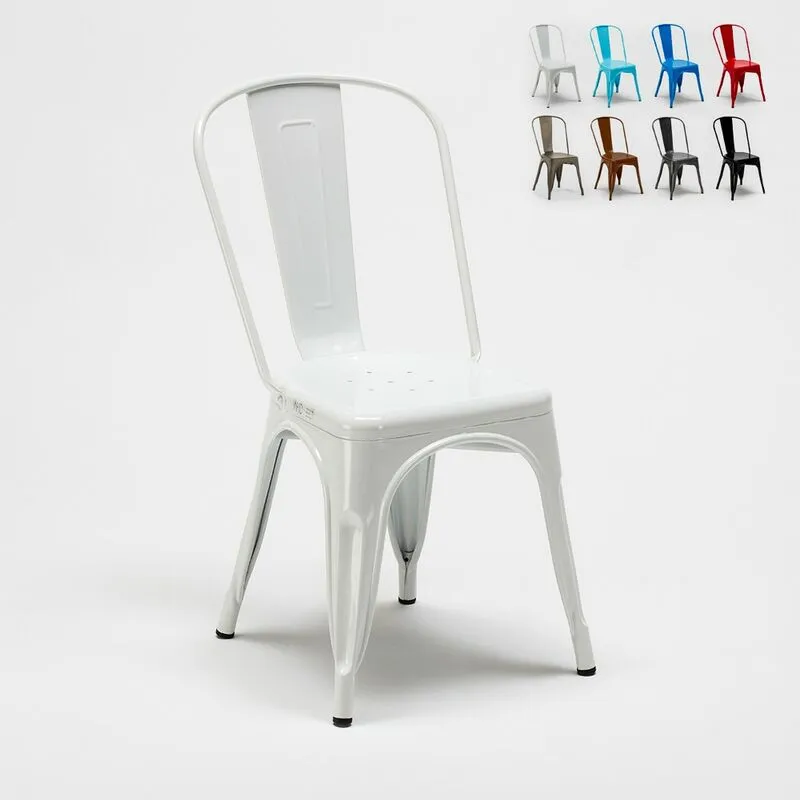 sedie Lix industrial metallo e acciaio per cucina e bar steel one Colore: Bianco