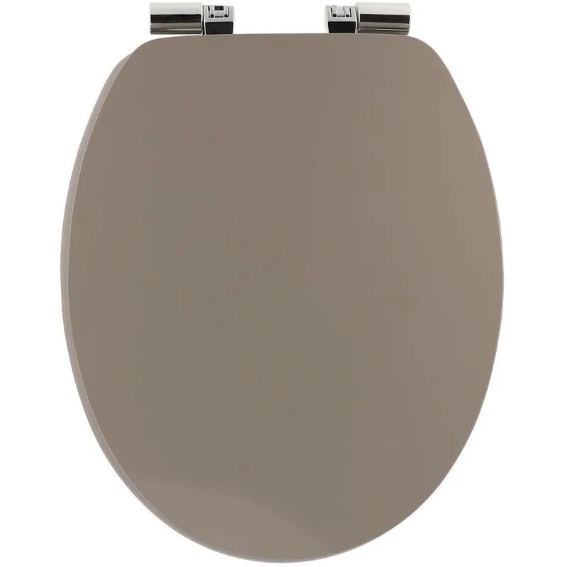 Tendance - Sedile del wc mdf 18 pollici uni fasteners abs cromo anticaduta - taupe