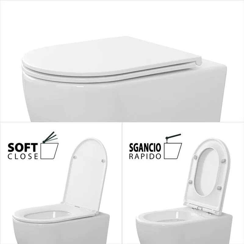 Inbagno - Sedile originale per wc Comoda sgancio rapido e chiusura soft-close