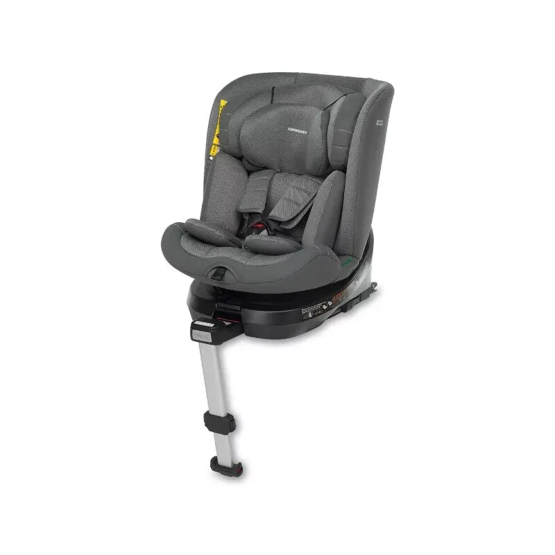 Foppapedretti - Seggiolino Auto i-Turn i-Size Isofix con Base Girevole e Piede di Supporto - Grey