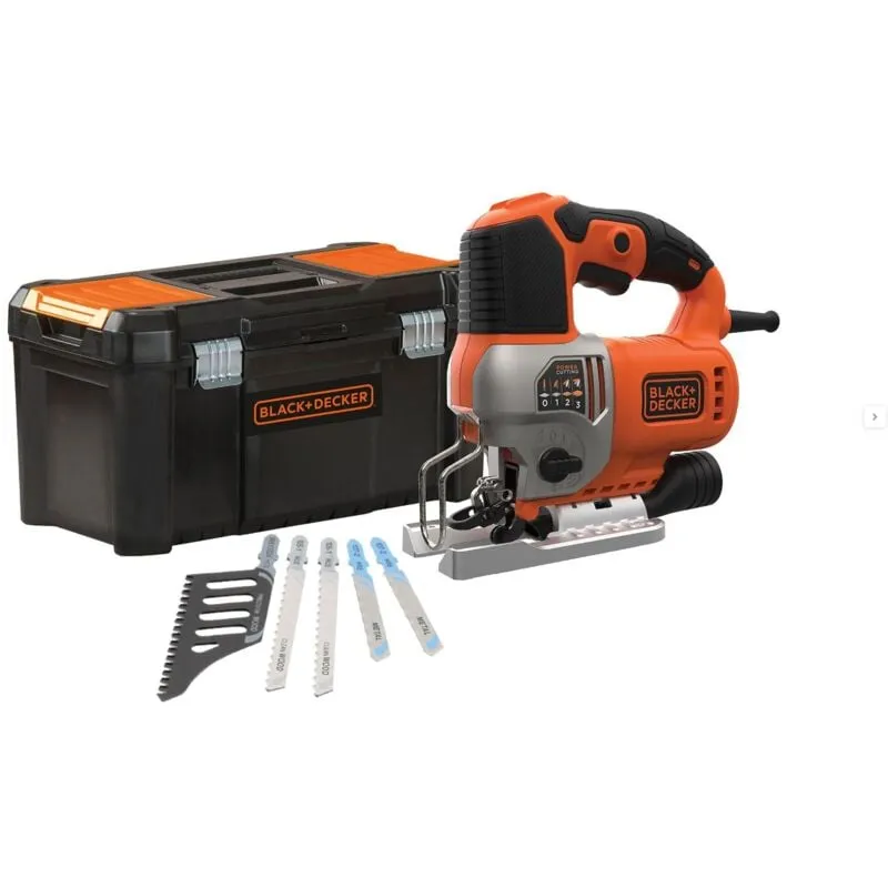 Seghetto alternativo a filo 650 watts - black+decker - 5 accessori + cassetta attrezzi - BES610KA5-QS