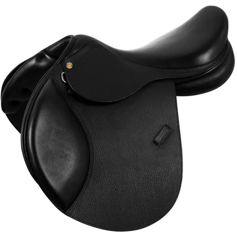 Equestro - Sella da salto Supreme Evolution Pro in cuoio Francese martellato: 15, Nero