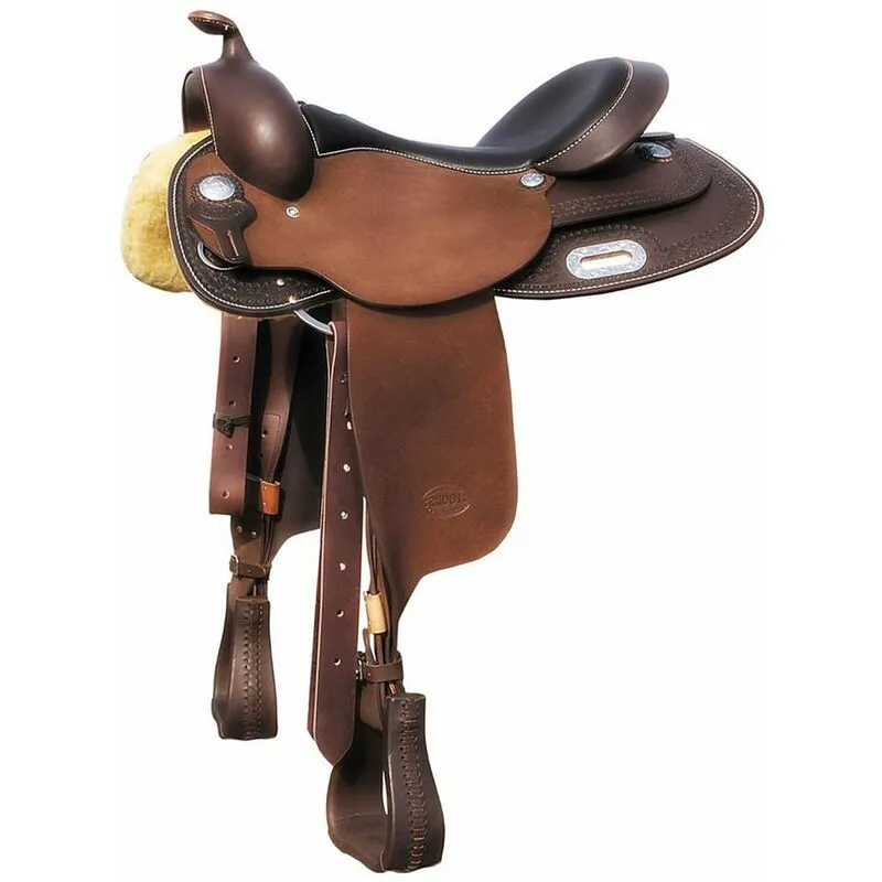 Sella western da Team Penning Full Contact con arcione in ralide 1020: 15", Cognac