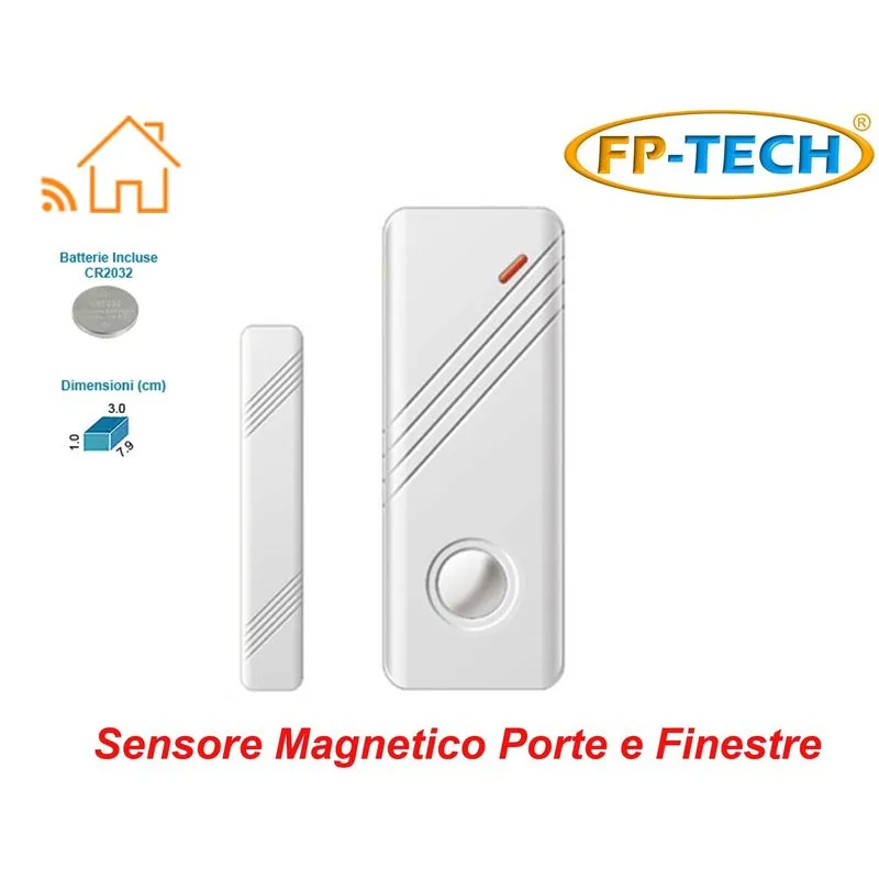 Fp-tech - sensore magnetico porte e finestre wireless allarme per antifurto casa