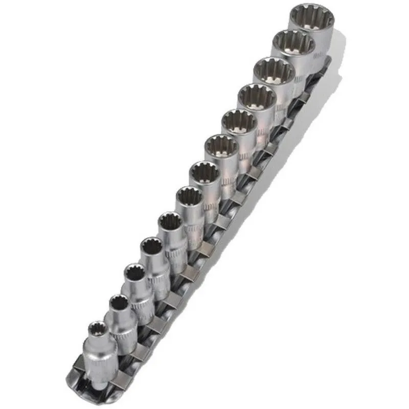  - set 13 pz bussole 1/4" metriche multilock bussola 4 - 14 mm poligonali 586 c