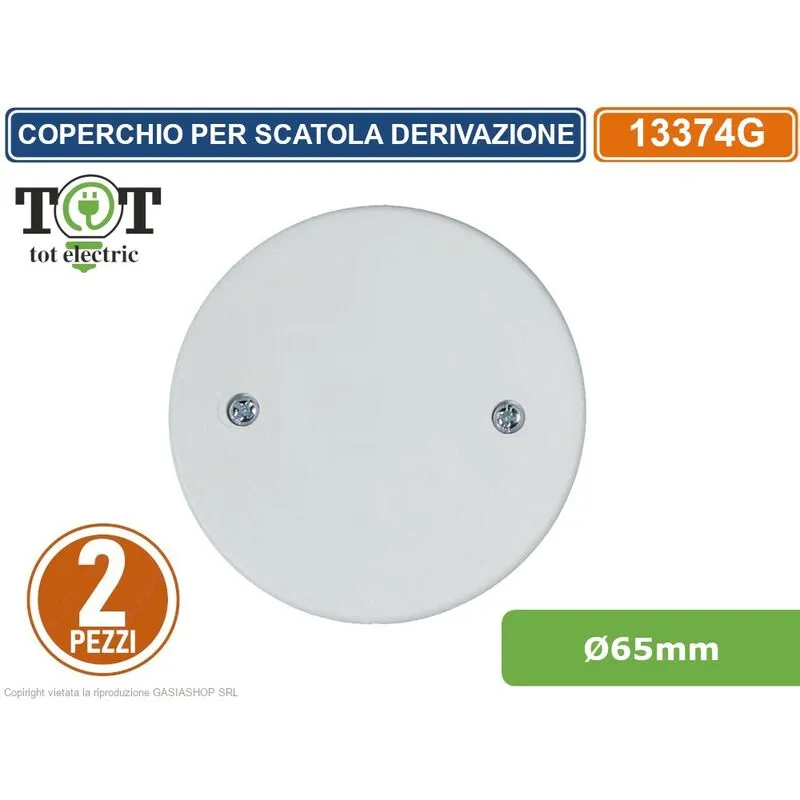 Coppia coperchio rotondo ad espansione con viti diametro 65MM per scatola derivazione con viti