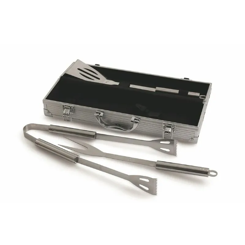 Set 3 utensili per barbecue in acciaio con valigetta BestBQ