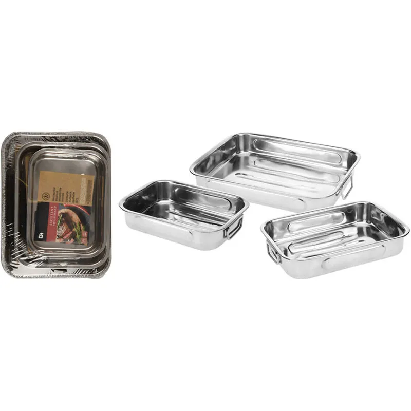 Set 3 vassoi in acciaio inox, a12402130 Excellent Houseware