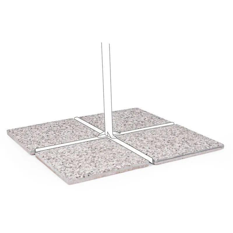 Marmette Base Ombrellone da Giardino in Cemento Set 4 50 x 50 cm Bizzotto - Tonalità: Ghiaino