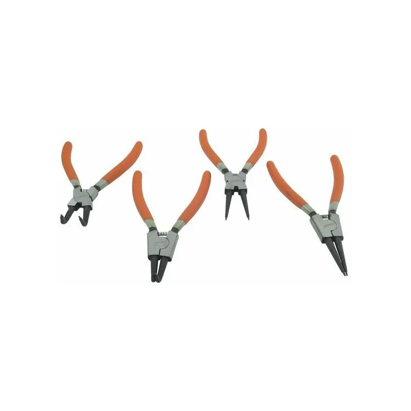 Set 4 pinze per anelli elastici interni esterni 180mm dritte e angolo 90°