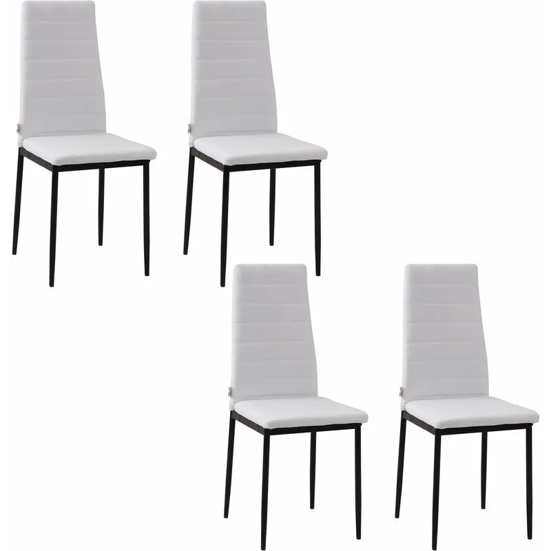 Giordanoshop - Set 4 Sedie 41x50x97 cm in Tessuto Bianco