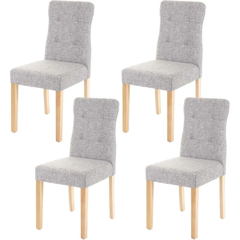 Set 4x sedie  984 sala da pranzo legno tessuto grigio gambe chiare