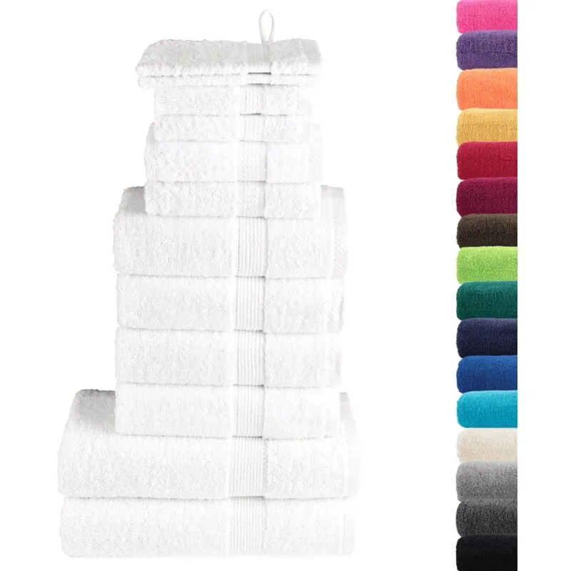 Vidaxl - Set Asciugamani 12 pz Bianchi 600 gsm 100% Cotone Bianco