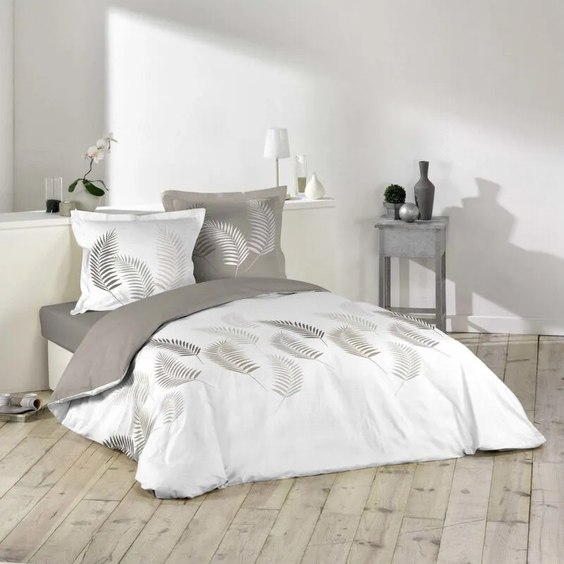 Ac-deco - Set biancheria da letto 3 posti. 240 x 220 cm stampato a 57 fili allover guava