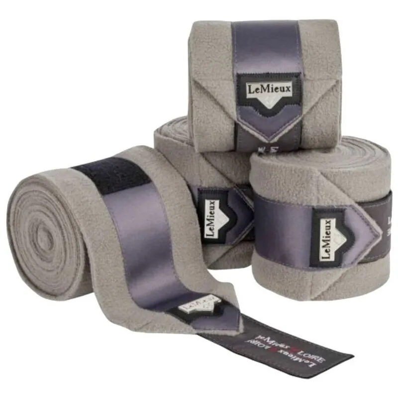 Set da 4 fasce in pile per pony Lemieux modello loire satin polo grigio