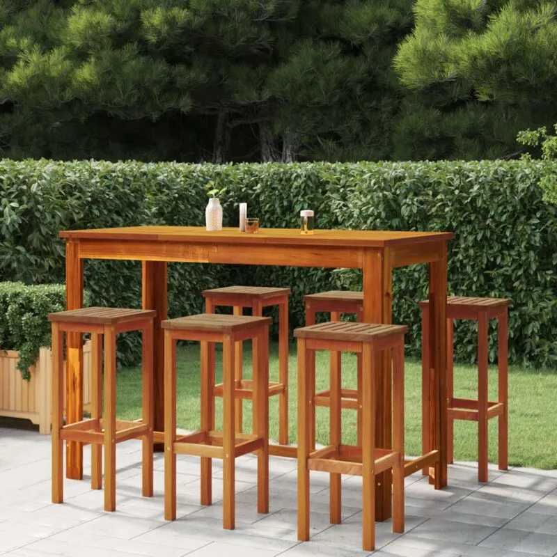 Maisonchic - Set da Bar da Giardino 7 pz in Legno Massello di Acacia vidaXL53239