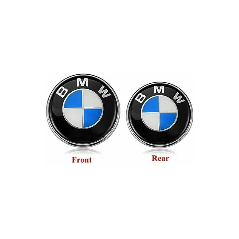 Fortuneville - Set di 2 emblemi di ricambio per cofano e bagagliaio bmw 82 mm + 74 mm per tutte le bmw E30 E36 E46 E34 E39 E60 E65 E38 X3 X5 X6 3 4 5