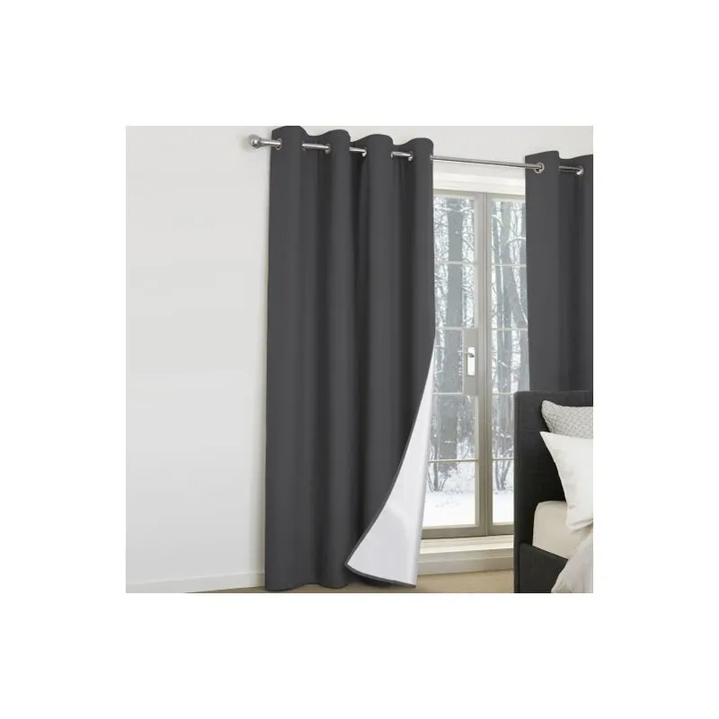 Set di 2 tende termiche grigio antracite 135x240 cm