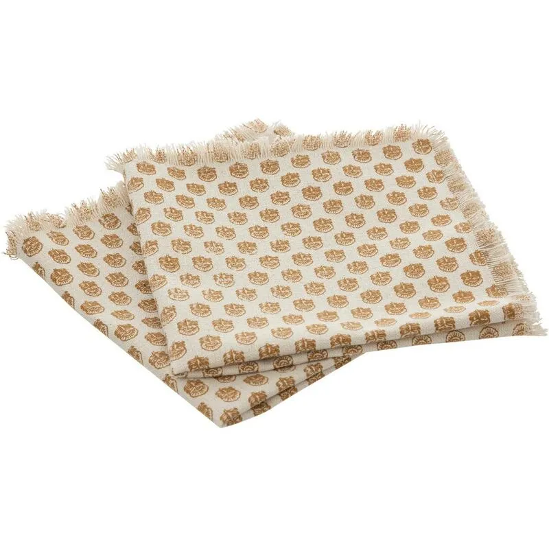 Atmosphera - Set di 2 tovaglioli indie 40x40cm beige créateur d'intérieur - Beige