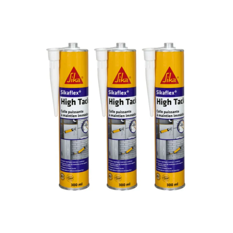 Sika - Set di 3 sigillanti a presa rapida flex High Tack - Bianco - 300ml - Blanc