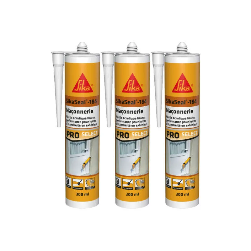 Sika - Set di 3 Seal-184 Sigillanti siliconici per muratura - Beige - 300ml - Beige