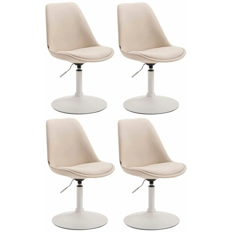  - Set di 4 sedie da pranzo in tessuto Maverick crema bianco