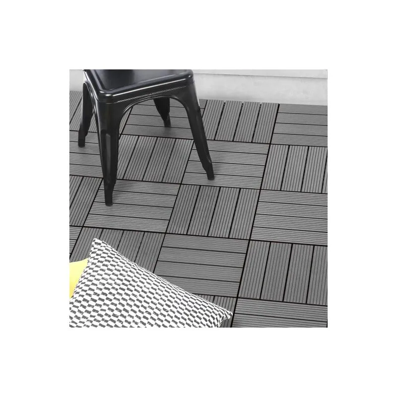 Set di 5 piastrelle per decking wodhy grigio legno composito