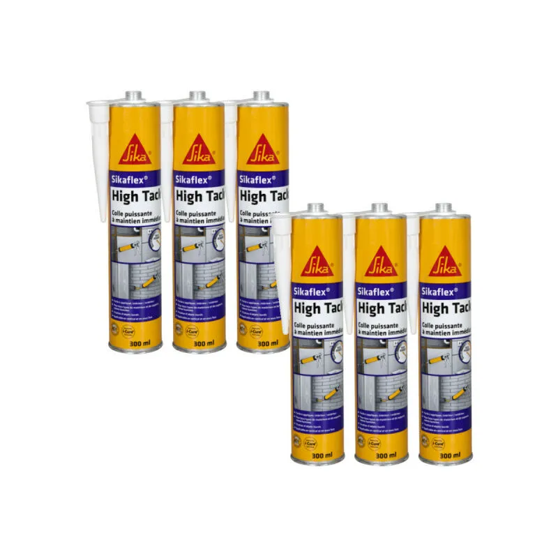 Sika - Set di 6 sigillanti a presa rapida flex High Tack - Bianco - 300ml - Blanc