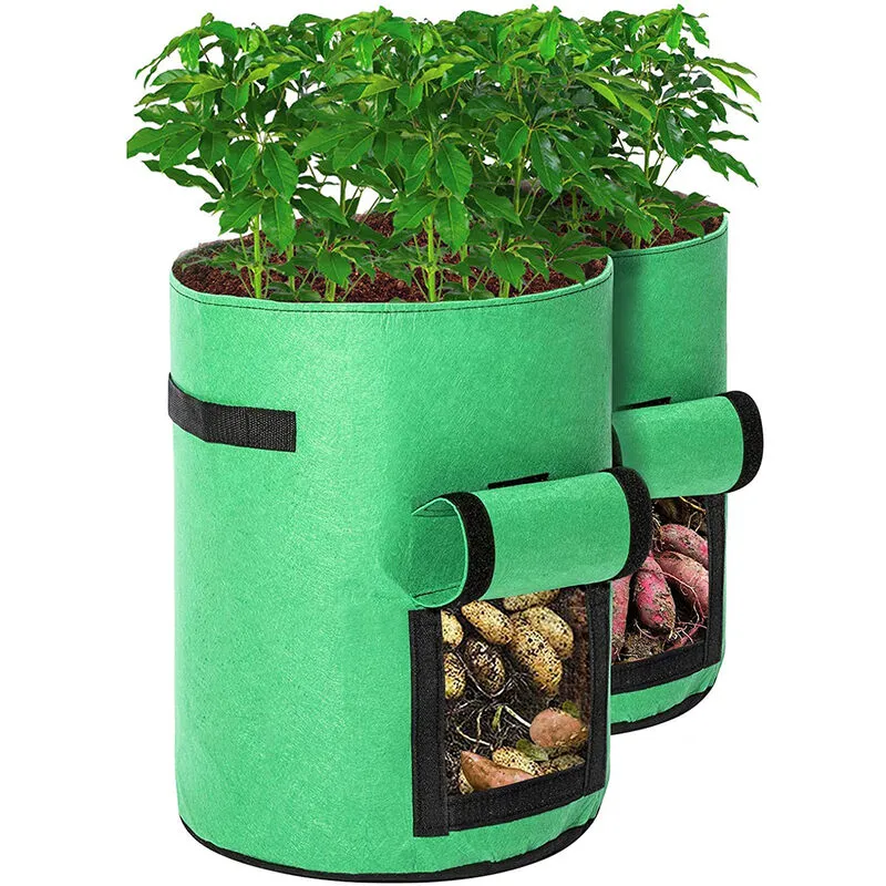 Insma - Set di 8 sacchetti per piante Borsa per fioriere per piante 10 gal 43L 29 x 24 x 4 cm
