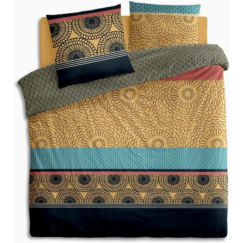 Set di biancheria da letto in percalle jepang 240x220cm Atmosphera créateur d'intérieur - Multicolore