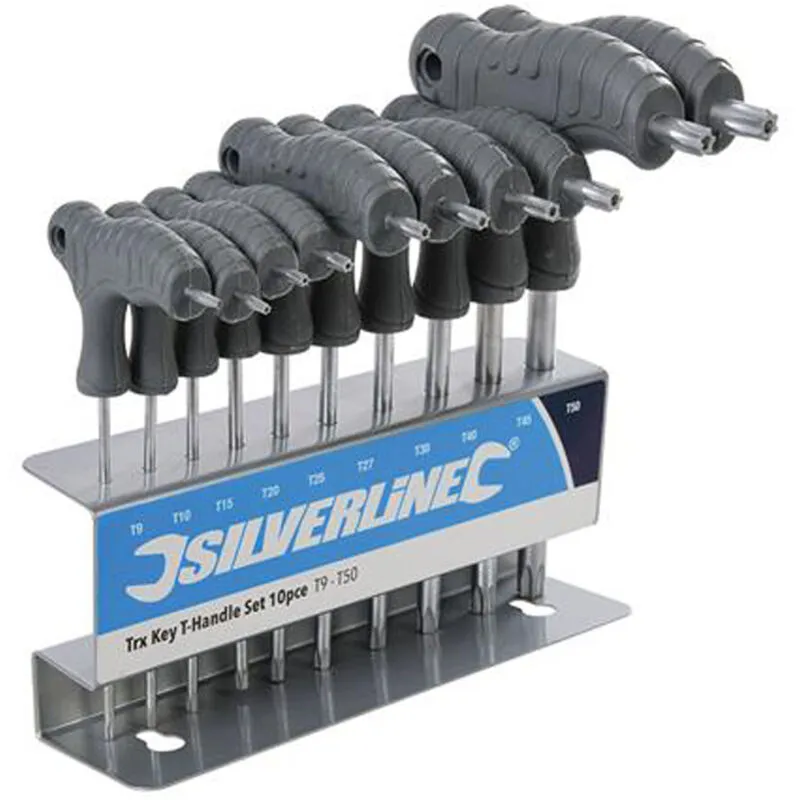 CHIAVI TORX IMPUGNATURA A T T9-T50 SET 10pz SILVERLINE 328015