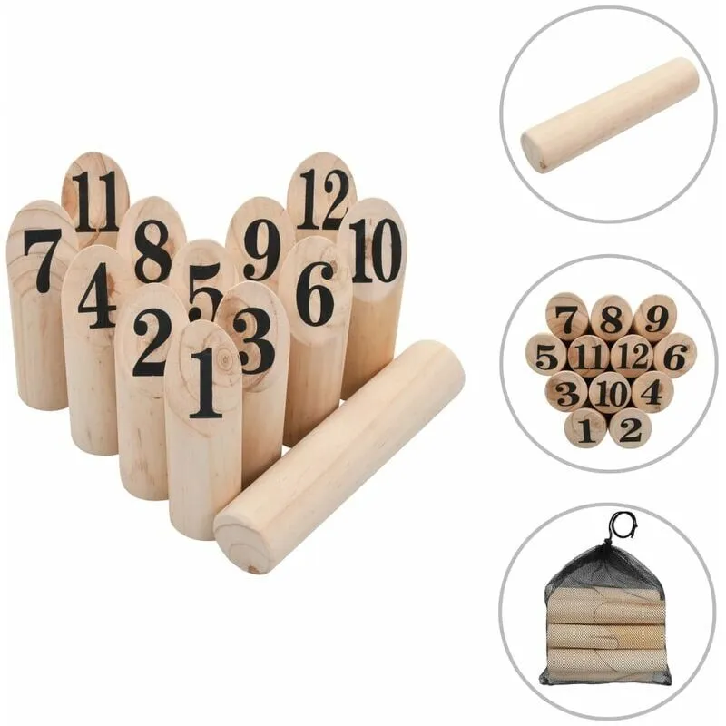 Set di gioco dei numeri Kubb in legno