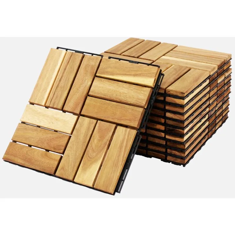 Set di piastrelle per patio in legno, 30x30cm