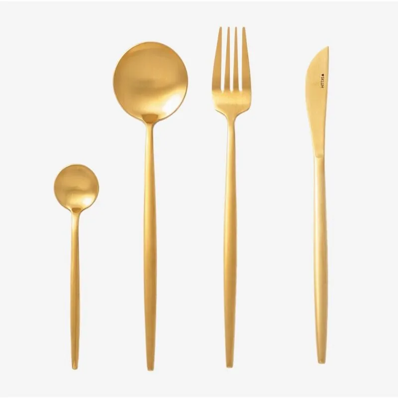 Set di posate Noya Metal Opaco 16 pz. Oro opaco - Sklum