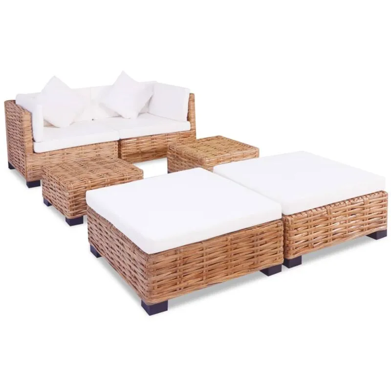 Vidaxl - Set Divano 16 pz in Rattan Naturale