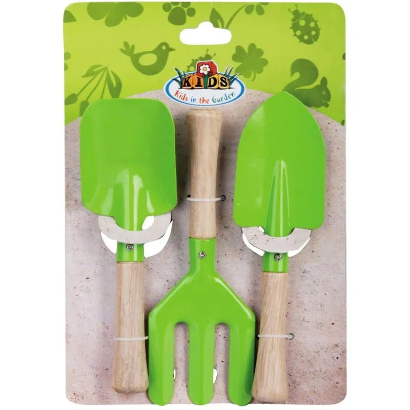 Set da giardinaggio per bambini 3 pezzi Verde