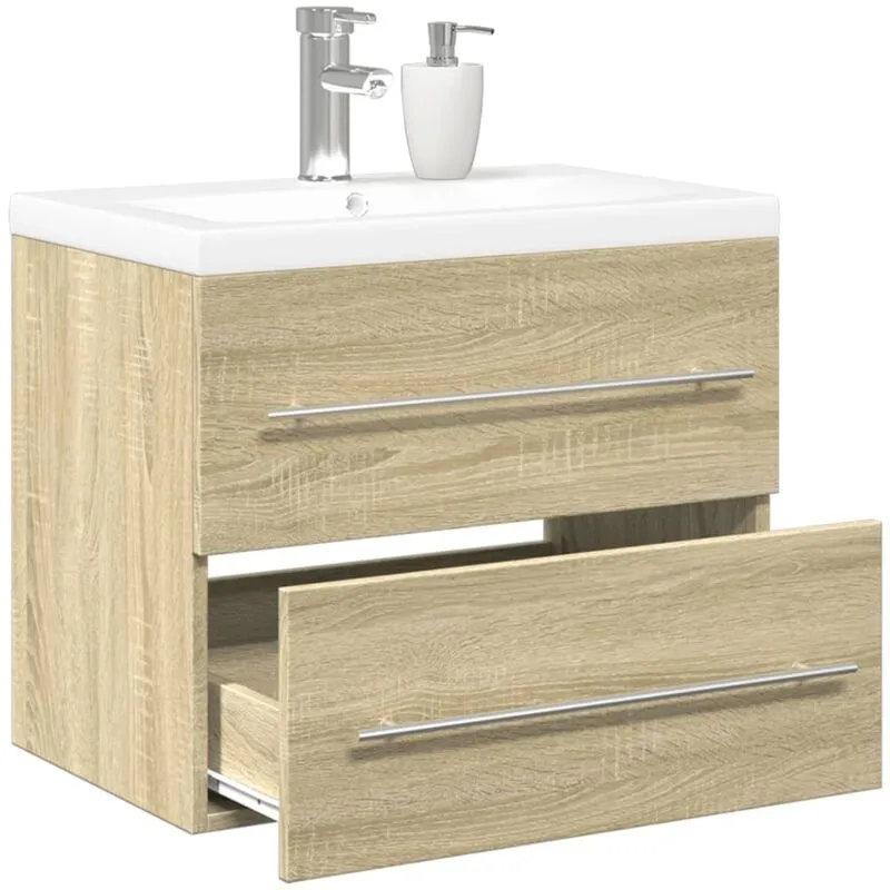 Torana - Set Mobili da Bagno 2 pz Rovere Sonoma in Legno Multistrato