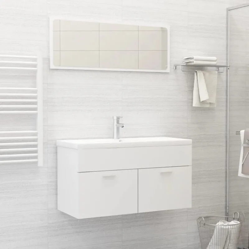 Vidaxl - Set Mobili da Bagno Bianco in Truciolato