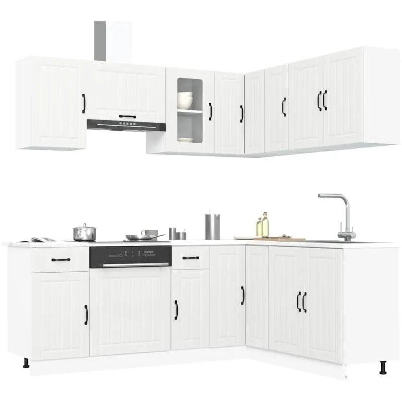 Torana - Set Mobili da Cucina 11 pz Kalmar Bianchi Legno Multistrato