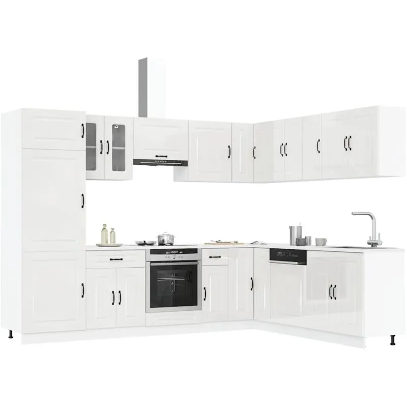 Vidaxl - Set Mobili da Cucina 14 pz Kalmar Bianchi Lucido in Truciolato